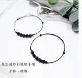 Starry Sky Sandstone Bracelet - Hand-Woven Crystal Thin Hand Rope Anklet