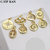 Universe Starry Sky Pendant Magic Eye Tree Charm Zircon Plated DIY Accessory