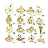 Universe Starry Sky Pendant Magic Eye Tree Charm Zircon Plated DIY Accessory