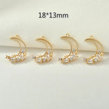 Zircon Hollow Pendant Copper Plating 18k DIY Necklace Bracelet Earrings