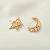 Zircon Hollow Pendant Copper Plating 18k DIY Necklace Bracelet Earrings