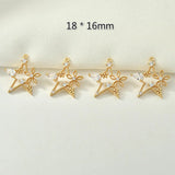 Zircon Hollow Pendant Copper Plating 18k DIY Necklace Bracelet Earrings