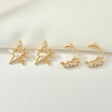 Zircon Hollow Pendant Copper Plating 18k DIY Necklace Bracelet Earrings