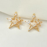 Zircon Hollow Pendant Copper Plating 18k DIY Necklace Bracelet Earrings