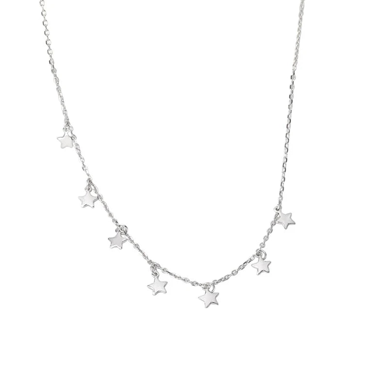 Stars Party Women's Pendant Necklace 925 Sterling Silver Choker