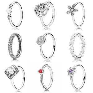 Stackable Radiant Elegance Eternity Rose Flower Ring 925 Sterling Silver