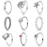 Stackable Radiant Elegance Eternity Rose Flower Ring 925 Sterling Silver