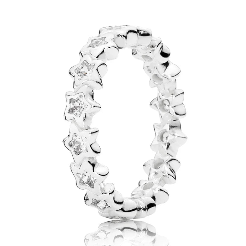 Stackable Radiant Elegance Eternity Rose Flower Ring 925 Sterling Silver