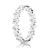 Stackable Radiant Elegance Eternity Rose Flower Ring 925 Sterling Silver
