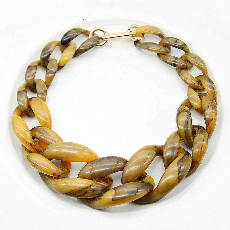 Chunky Acrylic Long Chain Necklace for Women
