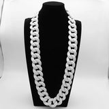 Exaggerated Black/White Acrylic Long Necklace for Women