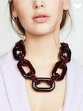 Chunky Acrylic Chain Necklace Large Resin Choker Collar Za Jewelry