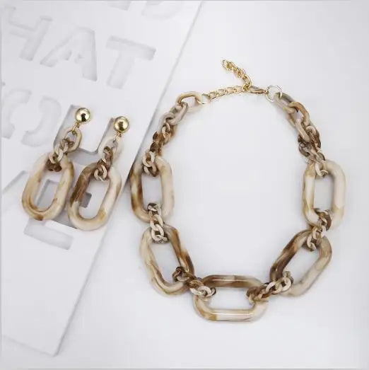 Chunky Acrylic Chain Necklace Large Resin Choker Collar Za Jewelry