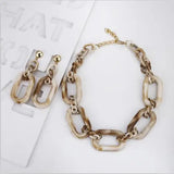 Chunky Acrylic Chain Necklace Large Resin Choker Collar Za Jewelry