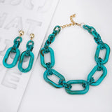 Chunky Acrylic Chain Necklace Large Resin Choker Collar Za Jewelry
