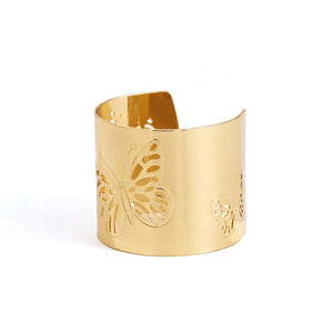 Vintage Metallic Butterfly Wide Bracelet