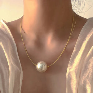 Fashion Big Pearl Necklace Women Choker Jewelry