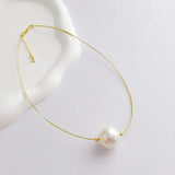 Fashion Big Pearl Necklace Women Choker Jewelry