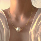 Fashion Big Pearl Necklace Women Choker Jewelry