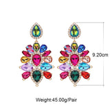 Statement Earrings Rhinestone Crystal Flower Tassel Earring Jewelry