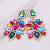 Statement Earrings Rhinestone Crystal Flower Tassel Earring Jewelry