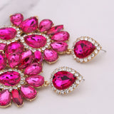 Statement Earrings Rhinestone Crystal Flower Tassel Earring Jewelry