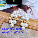Statement Earrings Pearls Party Jewelry Vintage Accessories Modern