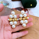 Statement Earrings Pearls Party Jewelry Vintage Accessories Modern