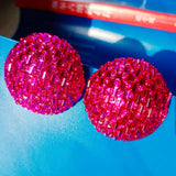 Neon Extraggerated Big Champagne Stud Earrings