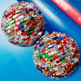 Neon Extraggerated Big Champagne Stud Earrings
