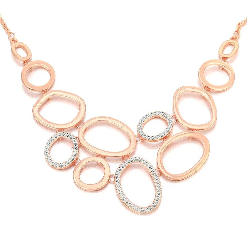 Cubic Zirconia Rose Necklace for Women Party