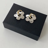 Metallic Flower Earrings Personality Jewelry