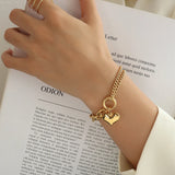 Heart Pendant Bracelet Stainless Steel