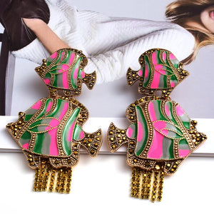 Crystal Dangle Drop Earrings High-Quality Pendant Jewelry Accessories