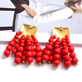 Long Beaded Chain Earrings for Women