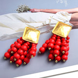Long Beaded Chain Earrings for Women