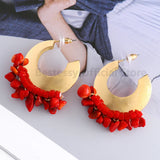 Colorful Bead Dangle Earrings Exaggerated Ethnic Pendant Jewelry