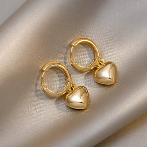 Minimalist Heart Pendant Earrings for Women