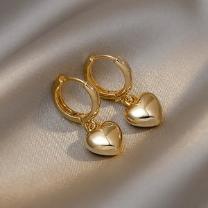 Minimalist Heart Pendant Earrings for Women