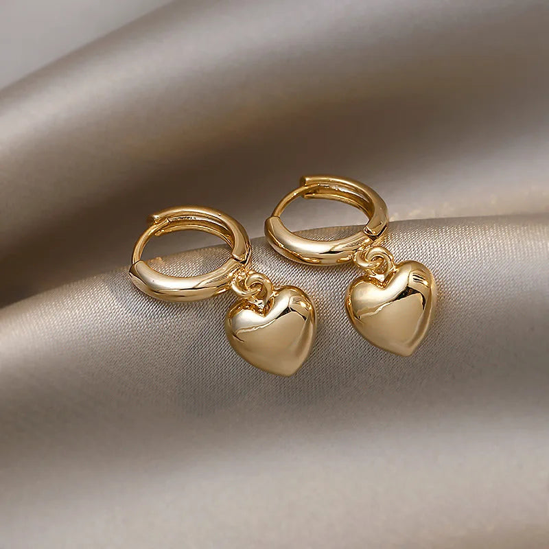 Minimalist Heart Pendant Earrings for Women