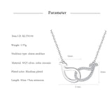 Fish 925 Sterling Silver Infinity Heart Necklace for Women