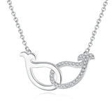 Fish 925 Sterling Silver Infinity Heart Necklace for Women