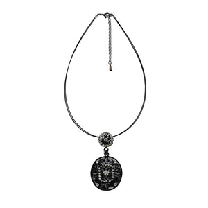 Crystal Statement Necklace with Rope Pendant