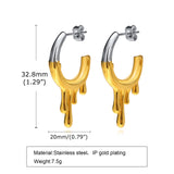 Open Hoop Earrings Women, Liquid Flowing Metal Earring
