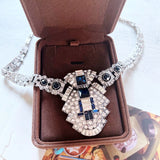 Statement Pendant Necklace Rhinestone Glass Jewelry