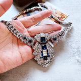 Statement Pendant Necklace Rhinestone Glass Jewelry