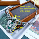 Statement Pendant Necklace Rhinestone Glass Jewelry