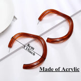 Red Acrylic Hoop Earrings for Women Resin ZA Big Earrings Female Jewelry