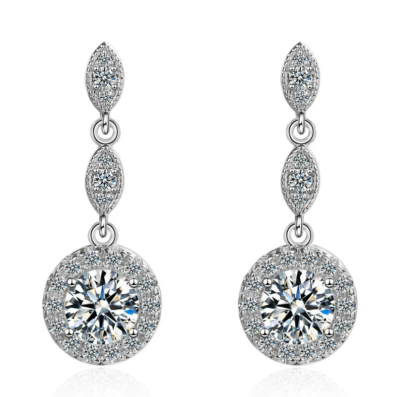Long Earrings Real 925 Silver AAAAA Cz Drop Earrings