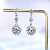 Long Earrings Real 925 Silver AAAAA Cz Drop Earrings
